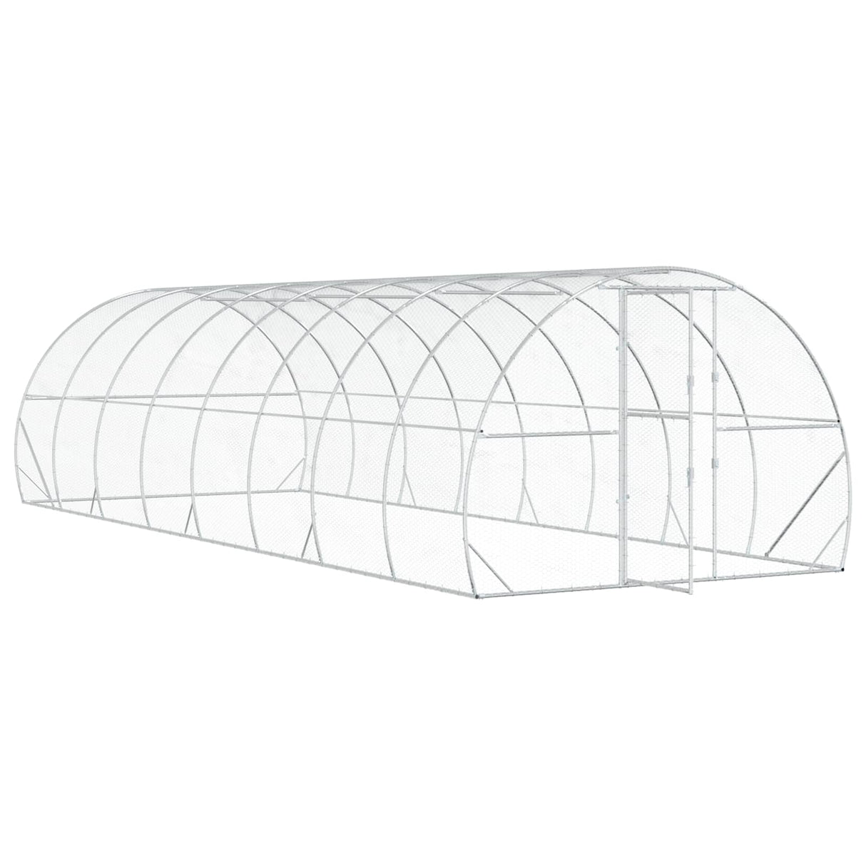 Chicken Coop Silver 800 x 300 x 200 cm Galvanised Steel