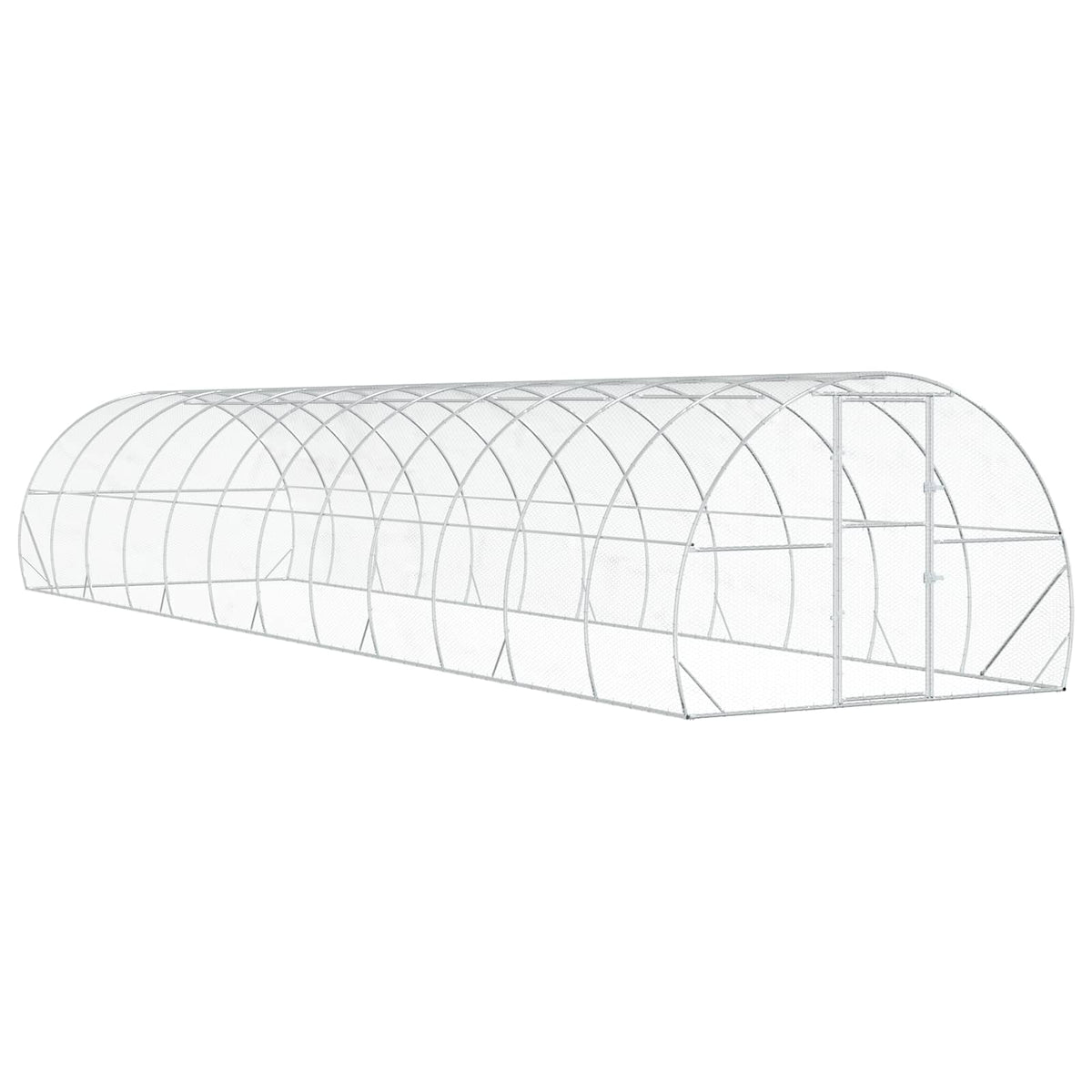 Chicken Coop Silver 1200 x 300 x 200 cm Galvanised Steel