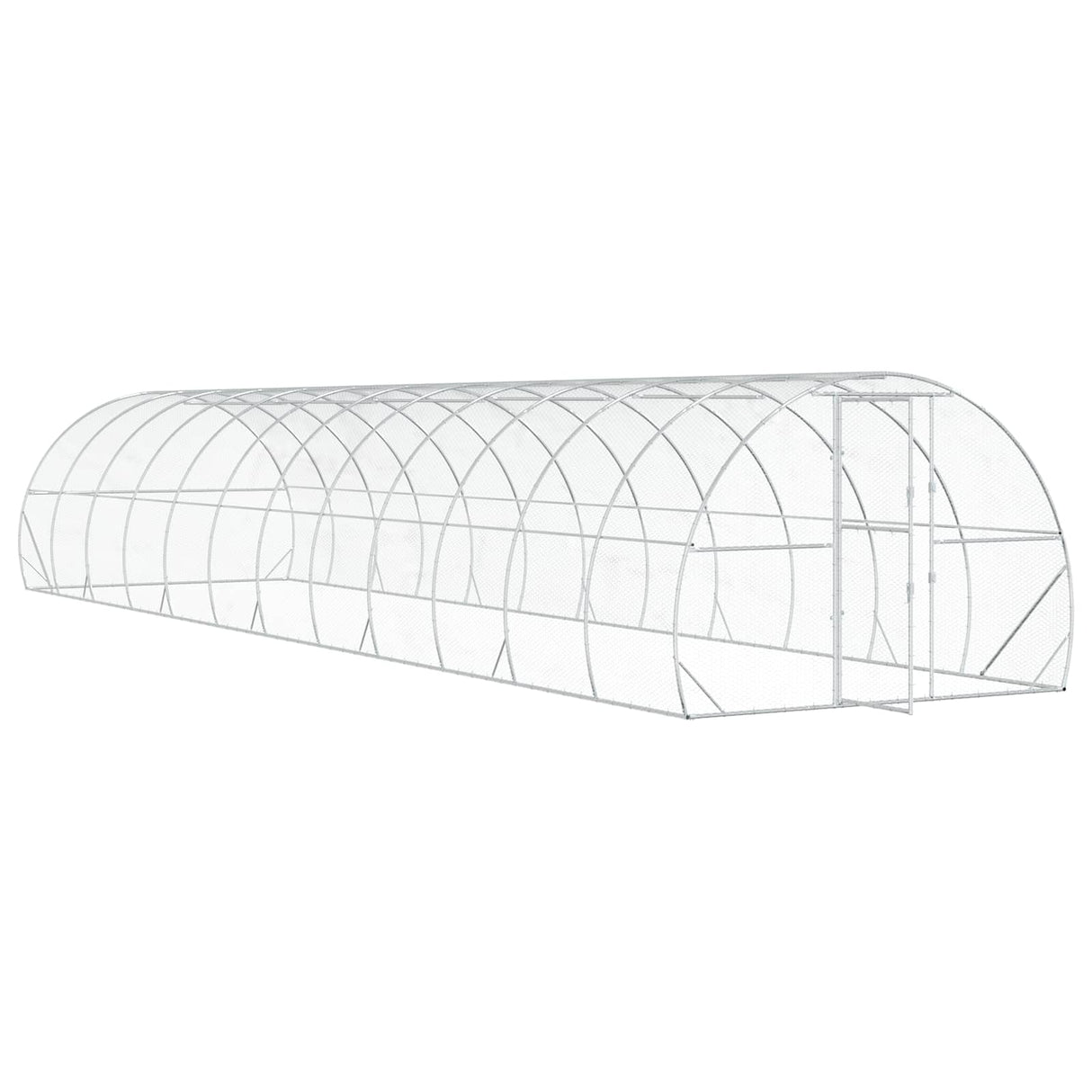 Chicken Coop Silver 1200 x 300 x 200 cm Galvanised Steel