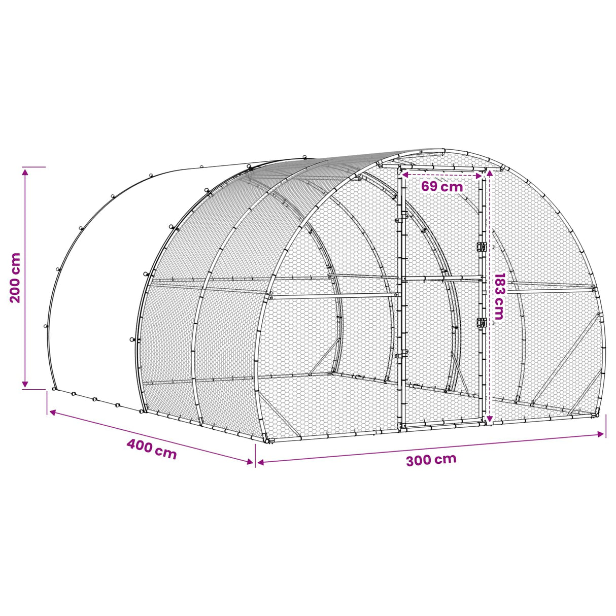 Chicken Coop Silver 400 x 300 x 200 cm Galvanised Steel