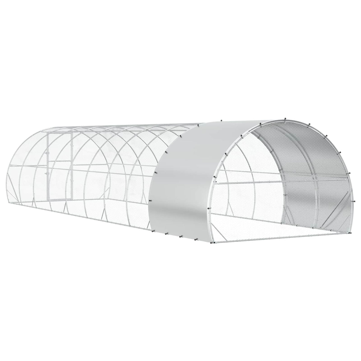 Chicken Coop Silver 1000 x 300 x 200 cm Galvanised Steel