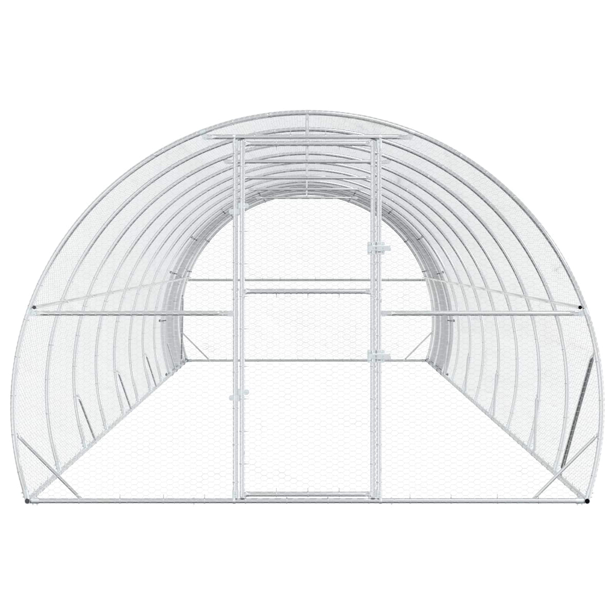 Chicken Coop Silver 1000 x 300 x 200 cm Galvanised Steel