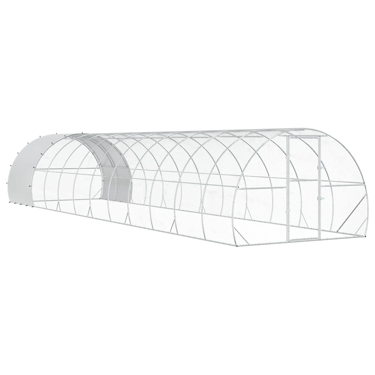 Chicken Coop Silver 1200 x 300 x 200 cm Galvanised Steel