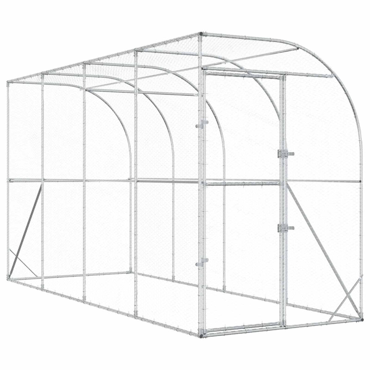 Against Wall Chicken Coop Silver 600 x 150 x 215 cm