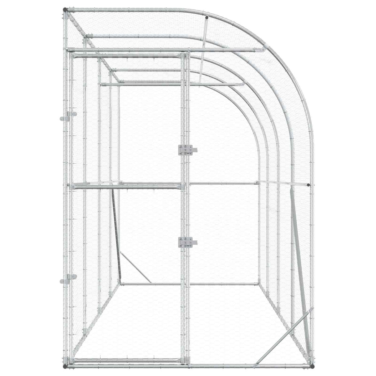 Against Wall Chicken Coop Silver 600 x 150 x 215 cm