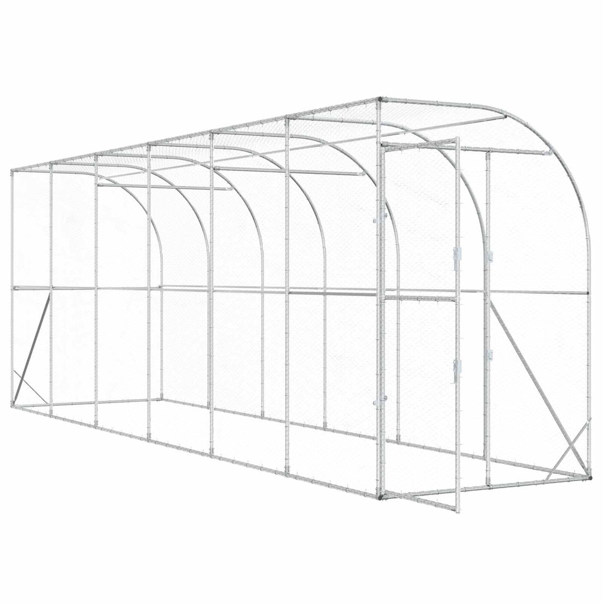 Against Wall Chicken Coop Silver 600 x 150 x 215 cm