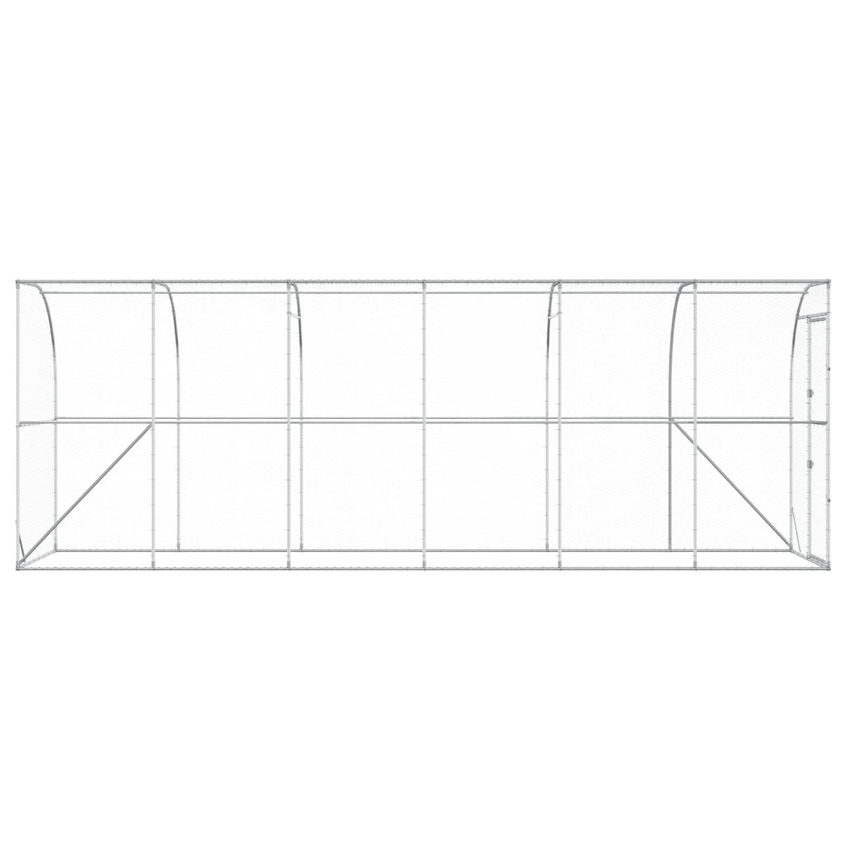 Against Wall Chicken Coop Silver 600 x 150 x 215 cm