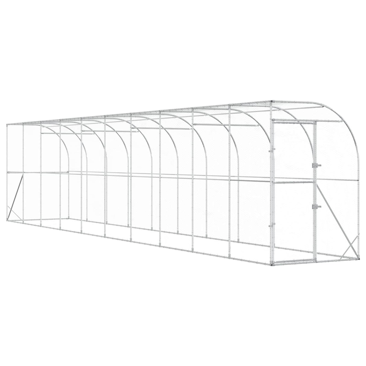Against Wall Chicken Coop Silver 600 x 150 x 215 cm