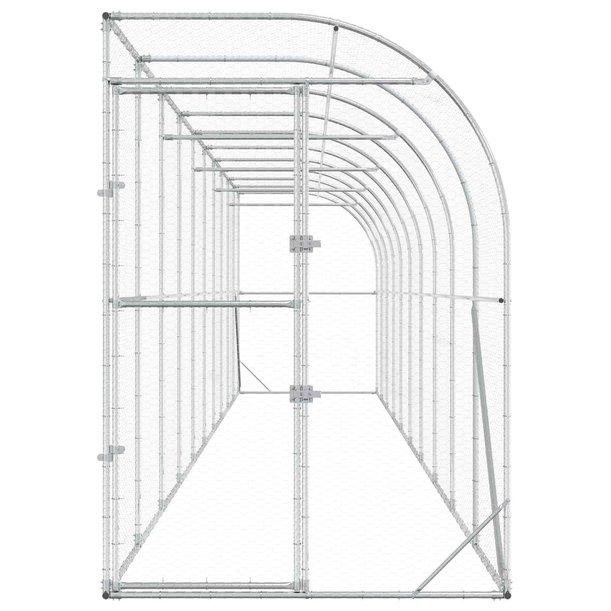 Against Wall Chicken Coop Silver 600 x 150 x 215 cm