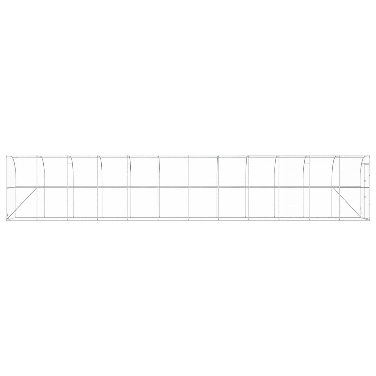 Against Wall Chicken Coop Silver 600 x 150 x 215 cm