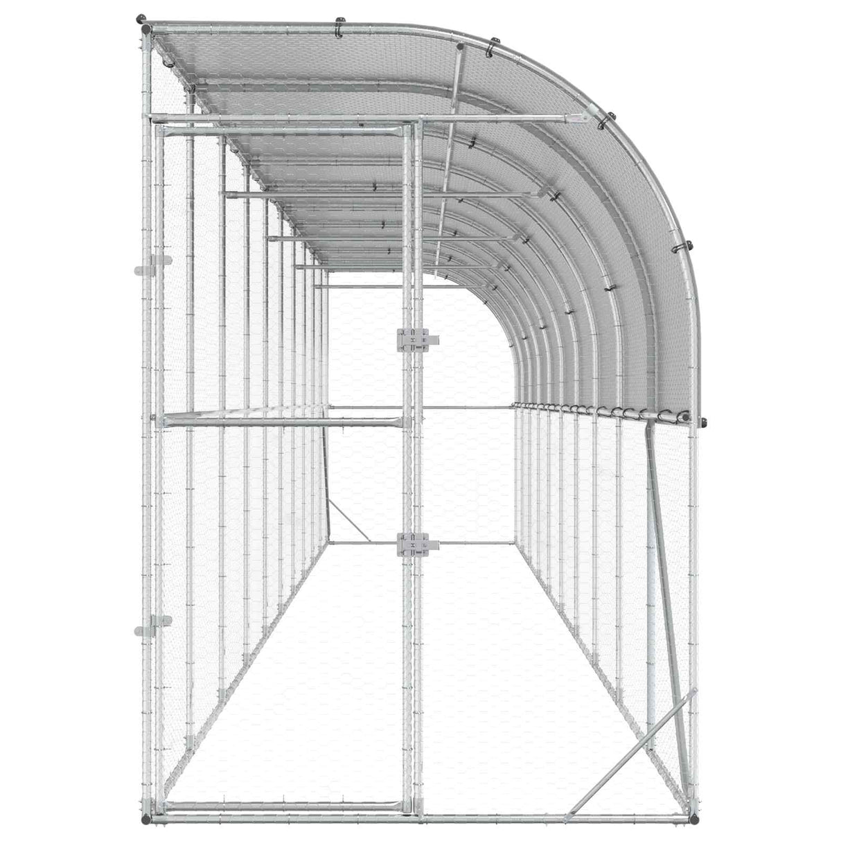 Against Wall Chicken Coop Silver 600 x 150 x 215 cm