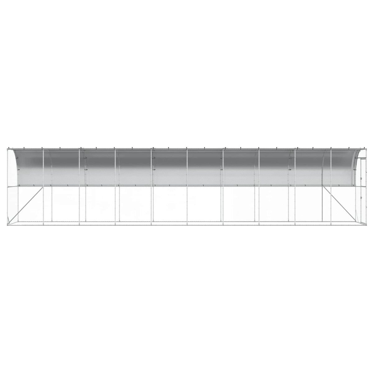 Against Wall Chicken Coop Silver 600 x 150 x 215 cm