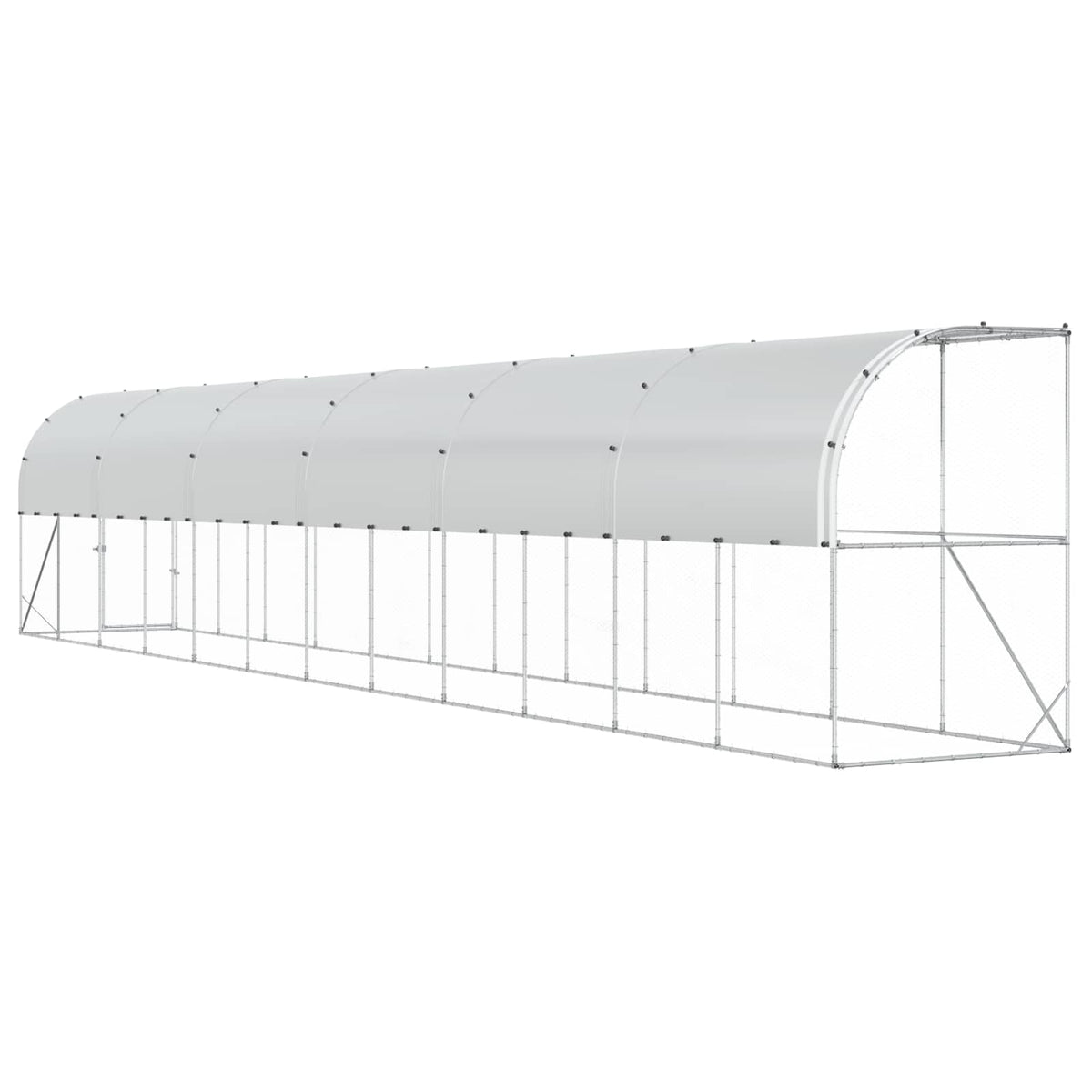 Against Wall Chicken Coop Silver 600 x 150 x 215 cm