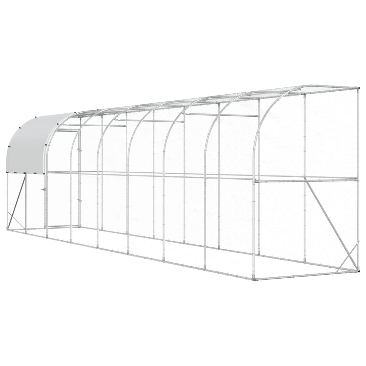 Against Wall Chicken Coop Silver 800 x 100 x 215 cm