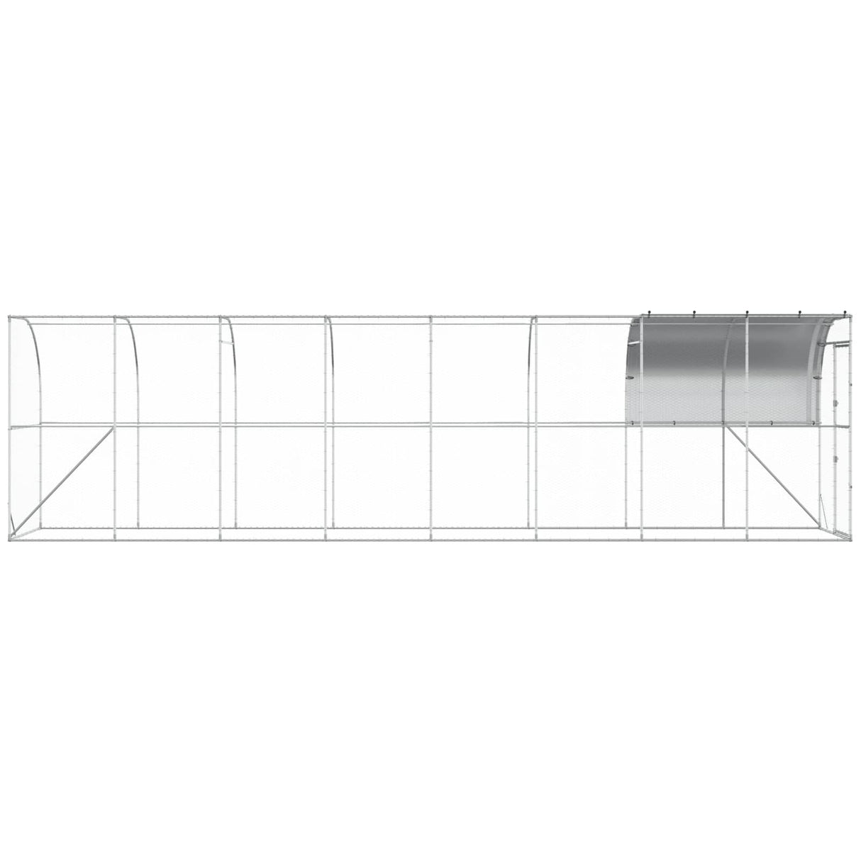 Against Wall Chicken Coop Silver 800 x 100 x 215 cm