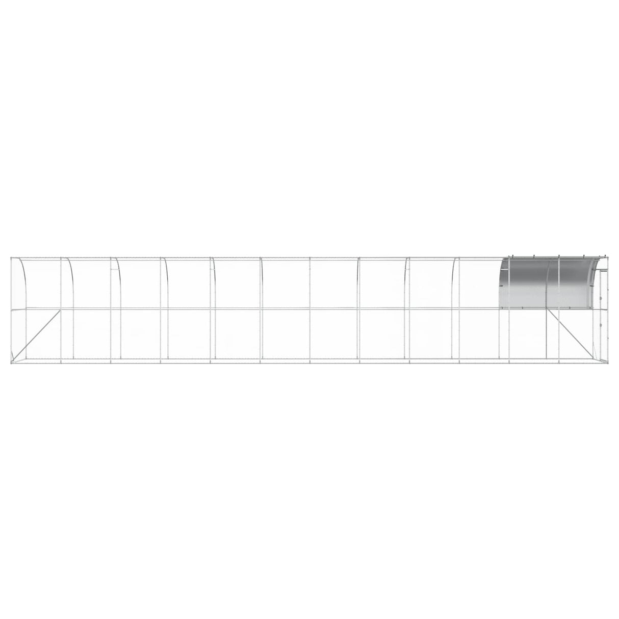 Against Wall Chicken Coop Silver 1200 x 100 x 215 cm