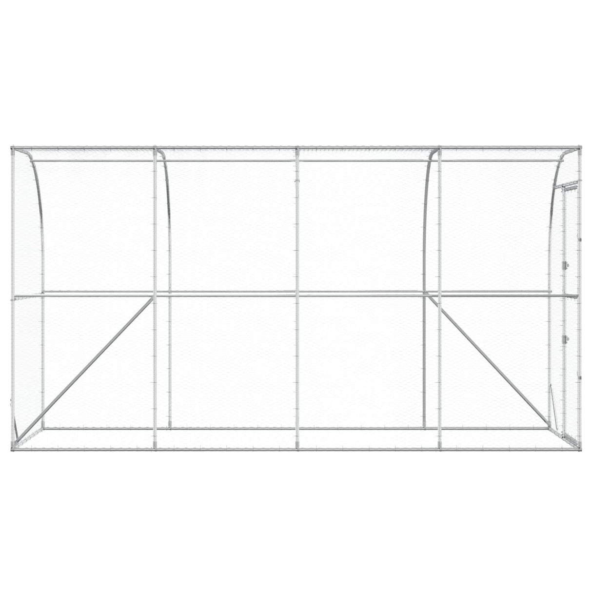 Against Wall Chicken Coop Silver 600 x 150 x 215 cm