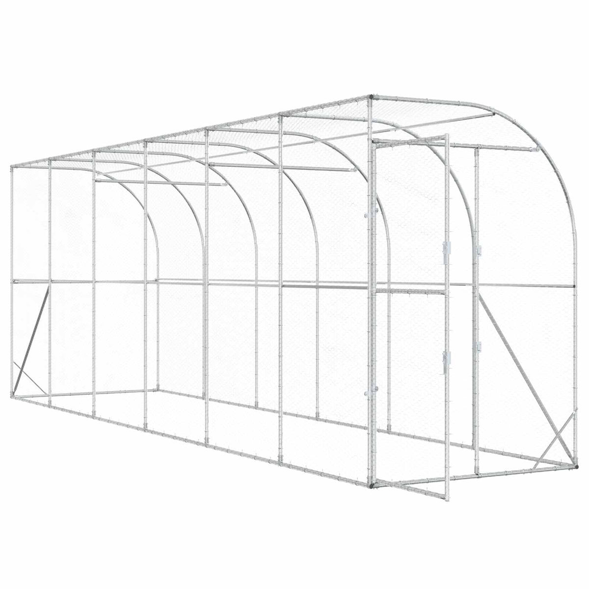 Against Wall Chicken Coop Silver 600 x 150 x 215 cm