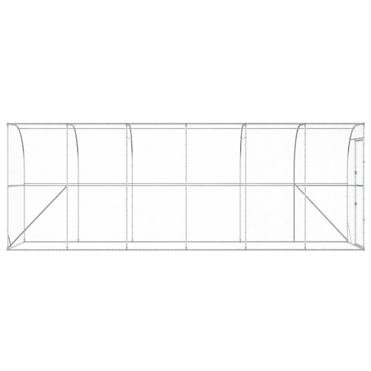 Against Wall Chicken Coop Silver 600 x 150 x 215 cm