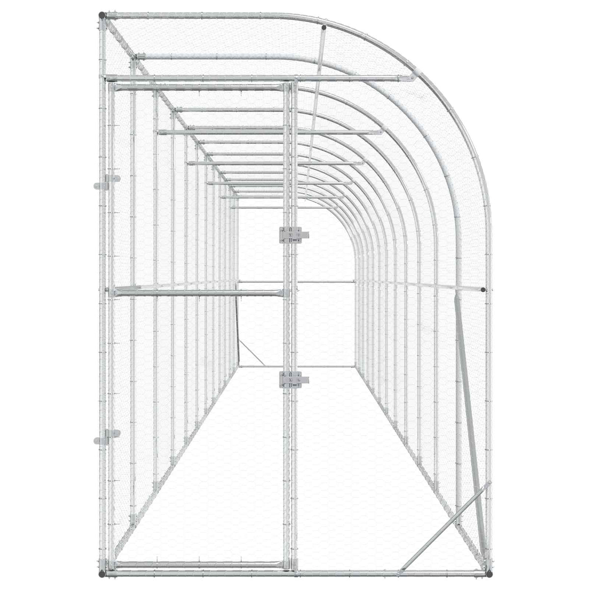 Against Wall Chicken Coop Silver 600 x 150 x 215 cm