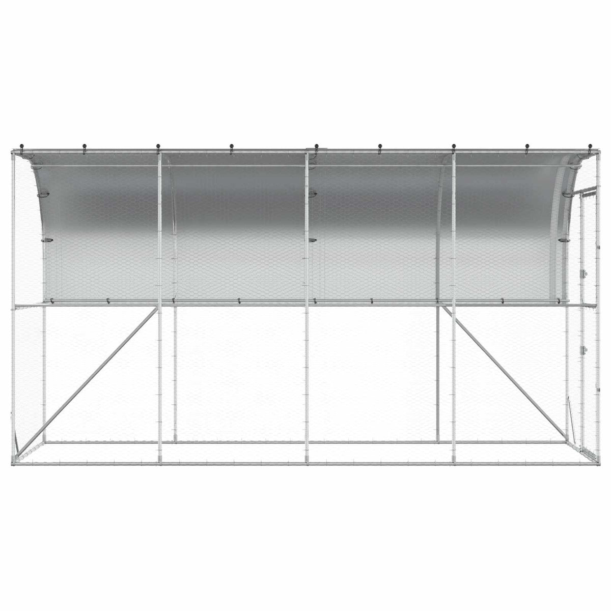 Against Wall Chicken Coop Silver 600 x 150 x 215 cm