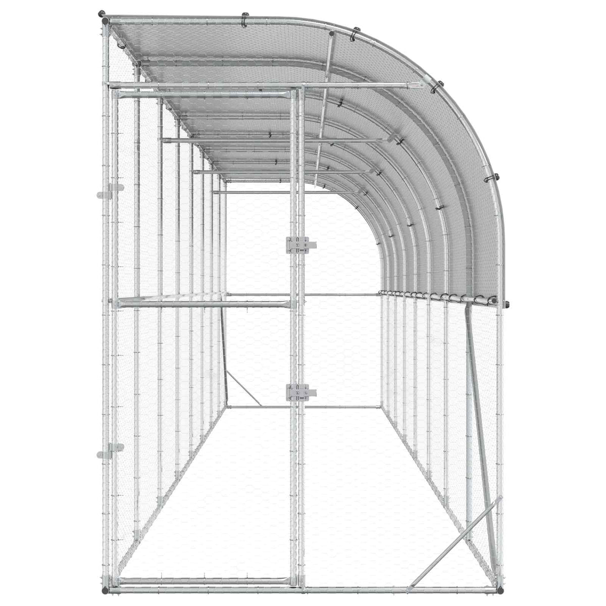 Against Wall Chicken Coop Silver 600 x 150 x 215 cm