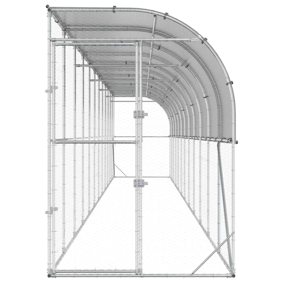 Against Wall Chicken Coop Silver 600 x 150 x 215 cm