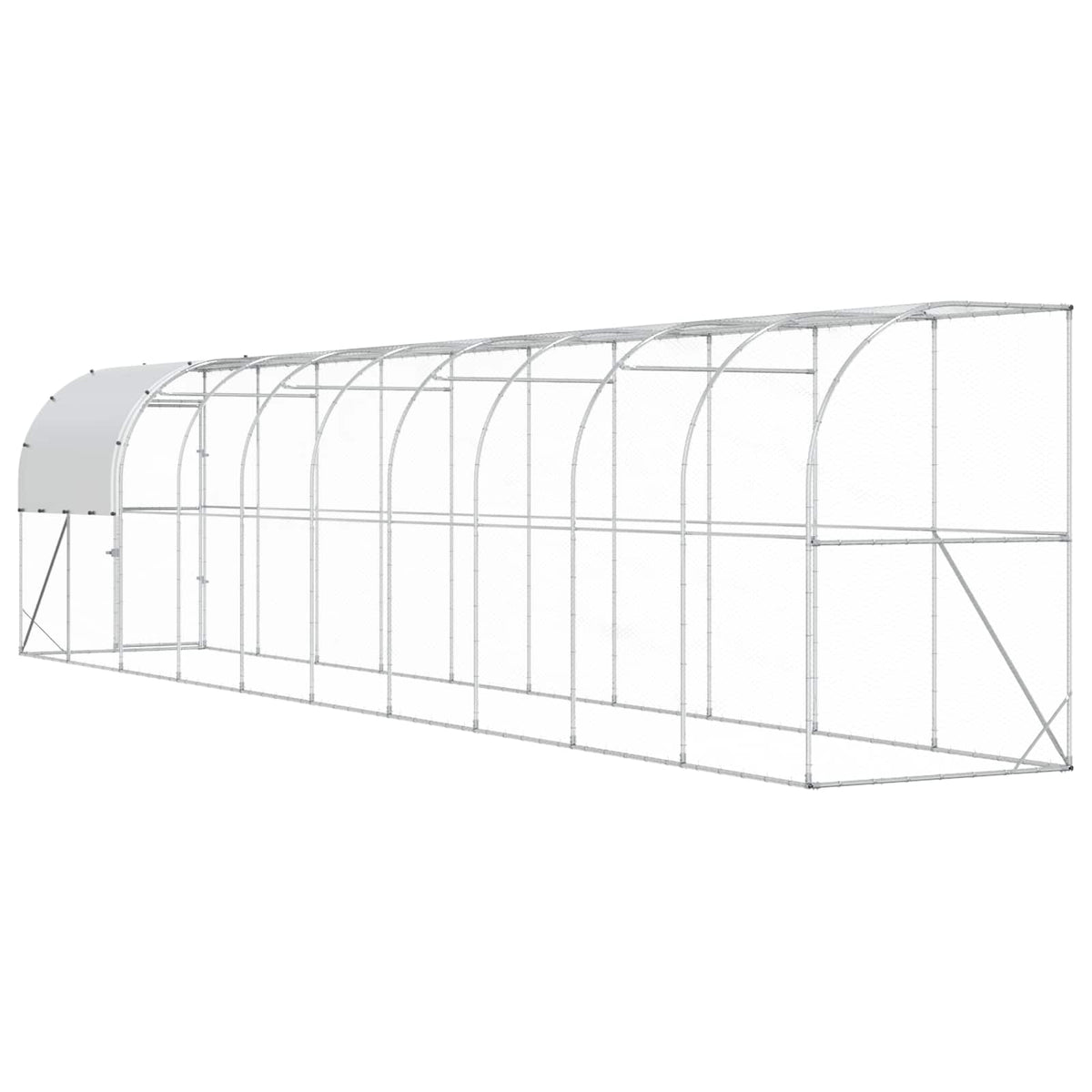 Against Wall Chicken Coop Silver 1000 x 150 x 215 cm