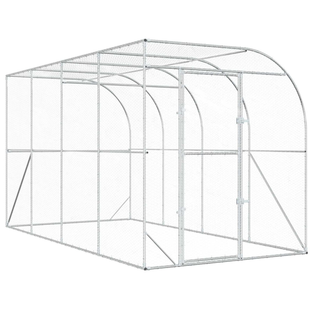 Against Wall Chicken Coop Silver 600 x 150 x 215 cm