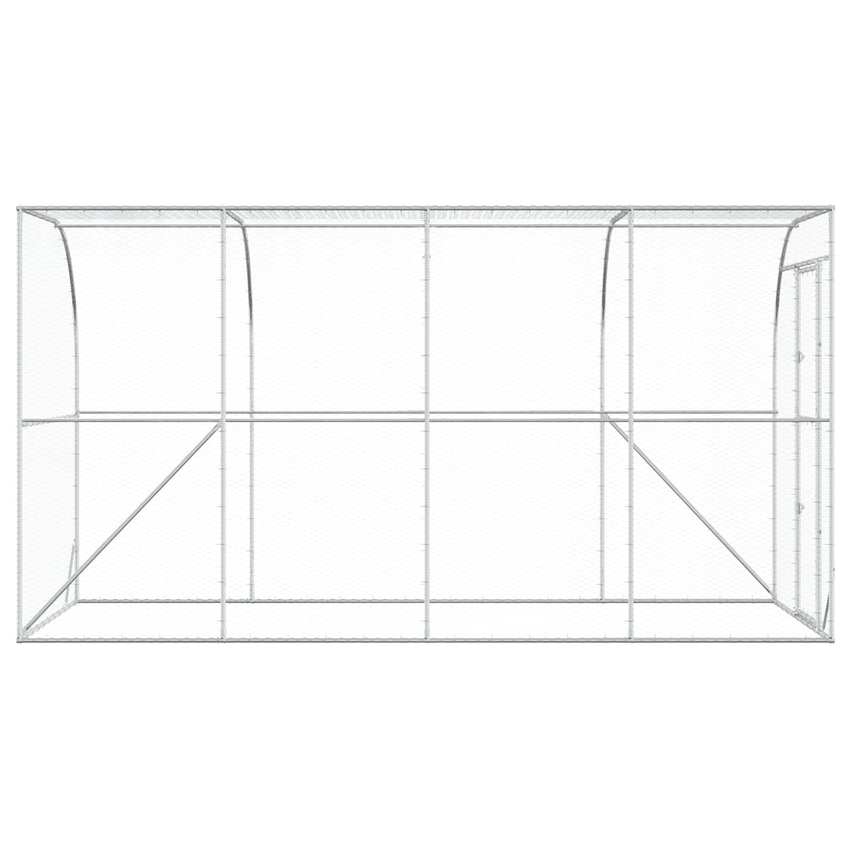 Against Wall Chicken Coop Silver 600 x 150 x 215 cm