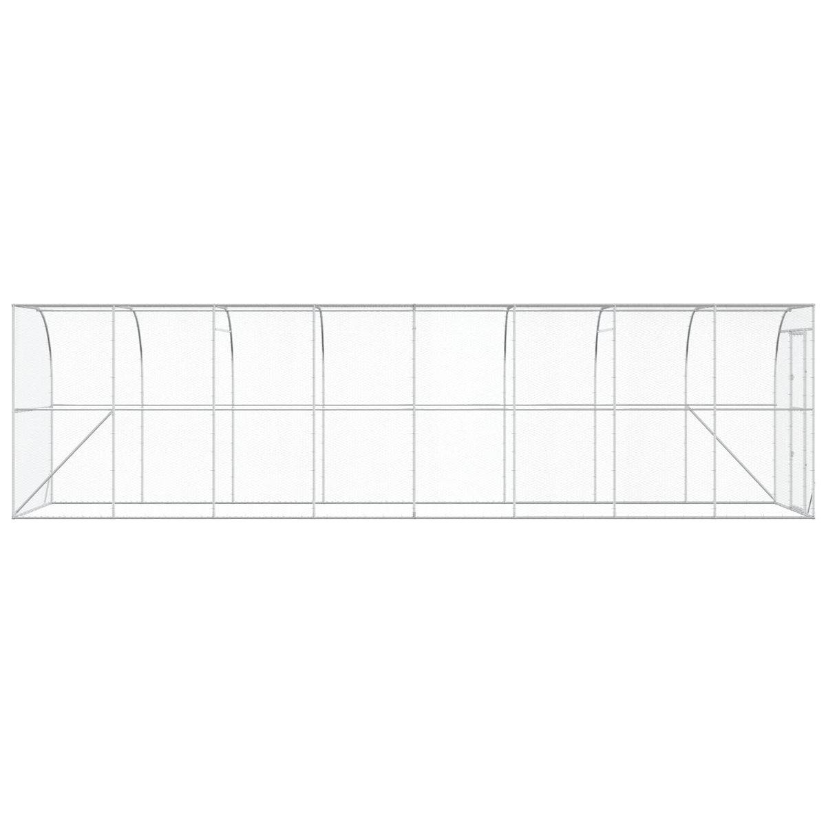 Against Wall Chicken Coop Silver 600 x 150 x 215 cm
