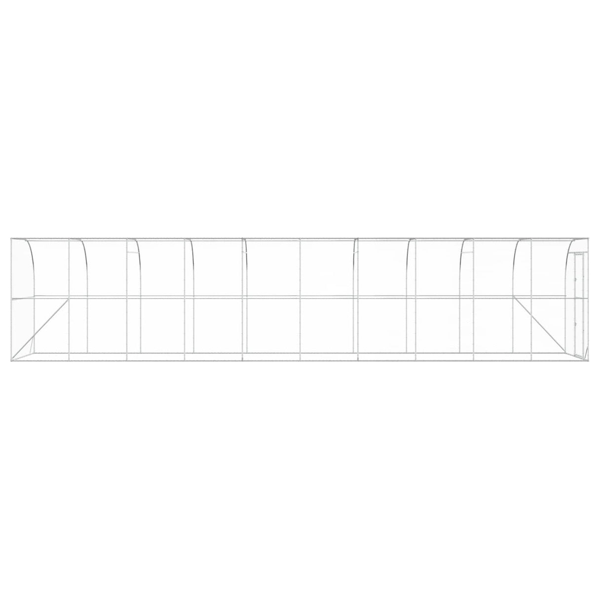 Against Wall Chicken Coop Silver 600 x 150 x 215 cm