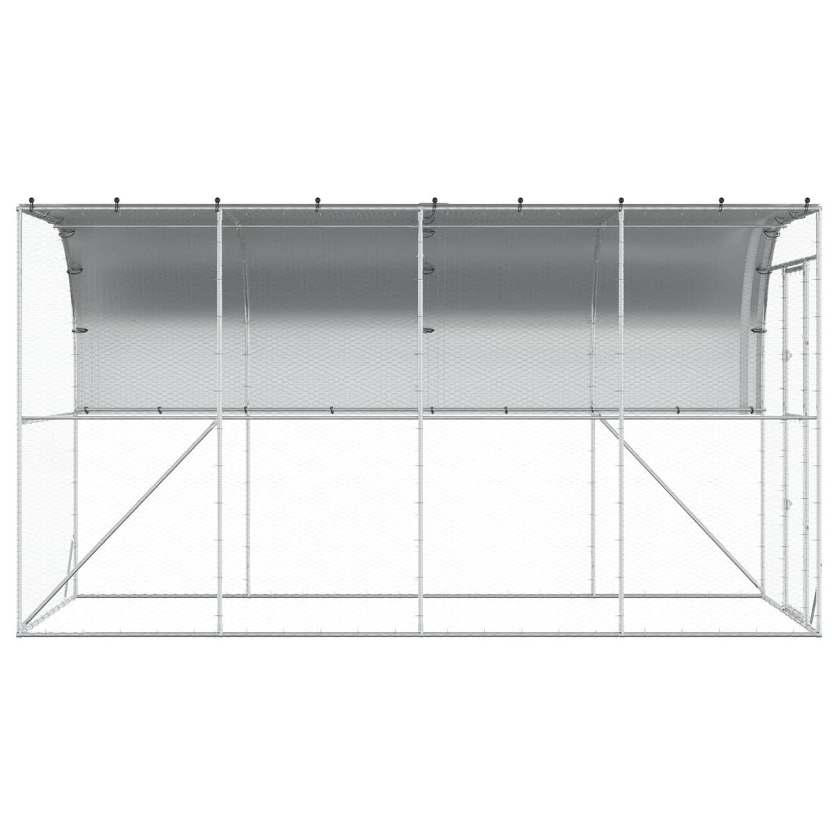 Against Wall Chicken Coop Silver 600 x 150 x 215 cm