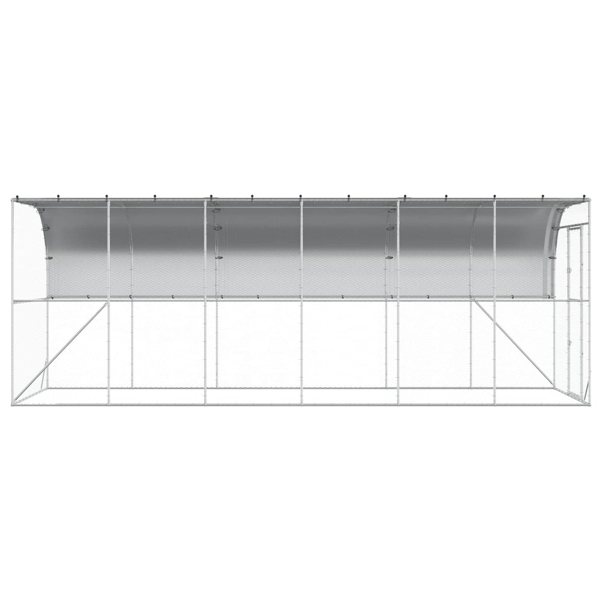 Against Wall Chicken Coop Silver 600 x 150 x 215 cm