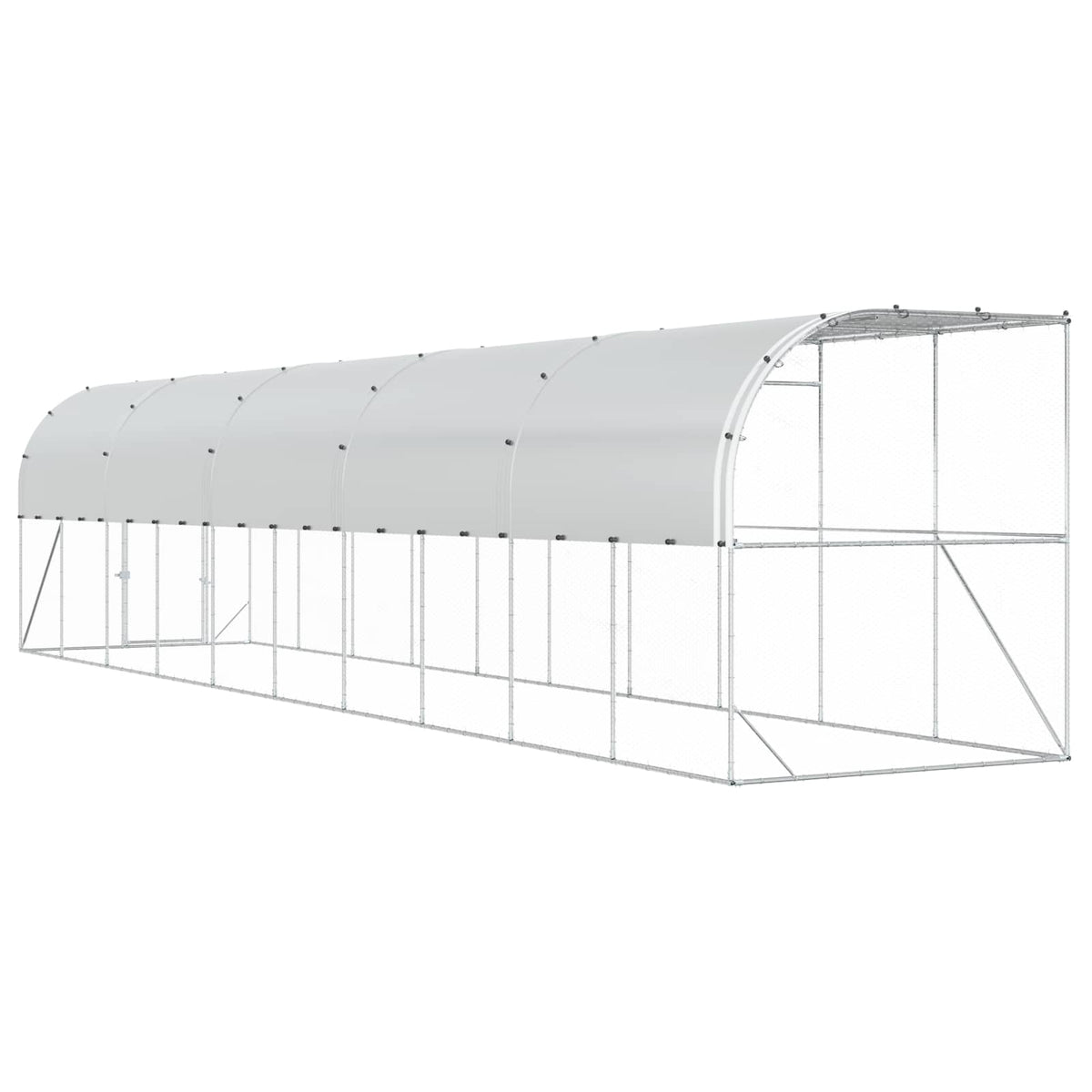 Against Wall Chicken Coop Silver 600 x 150 x 215 cm