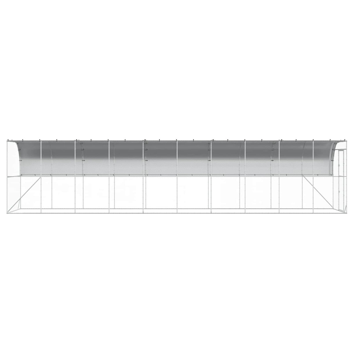 Against Wall Chicken Coop Silver 600 x 150 x 215 cm