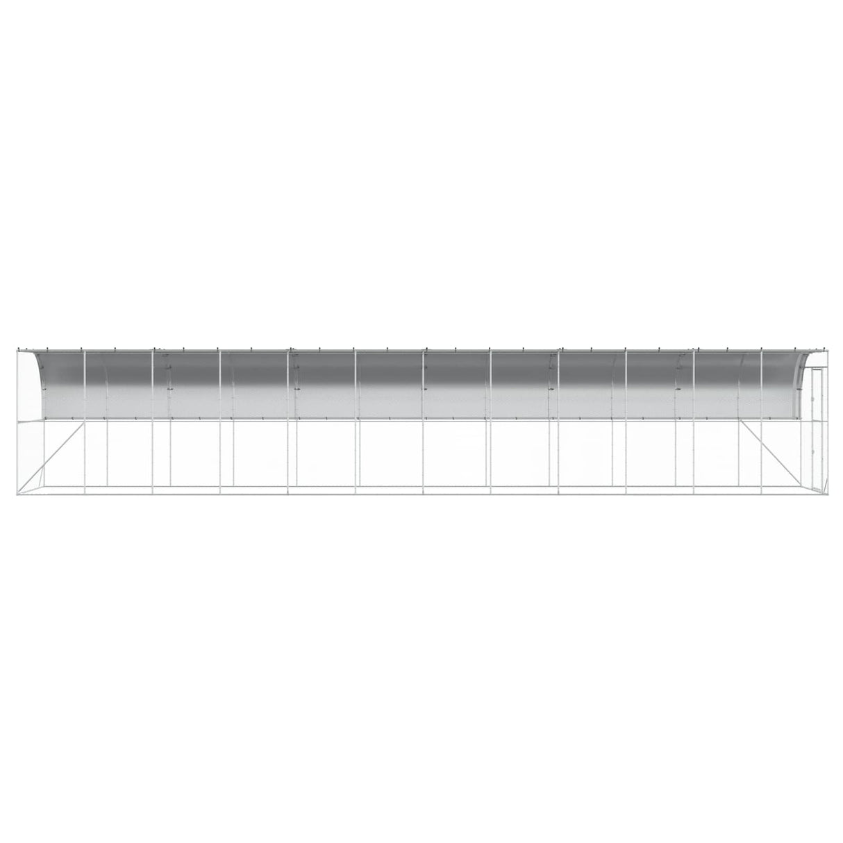 Against Wall Chicken Coop Silver 600 x 150 x 215 cm