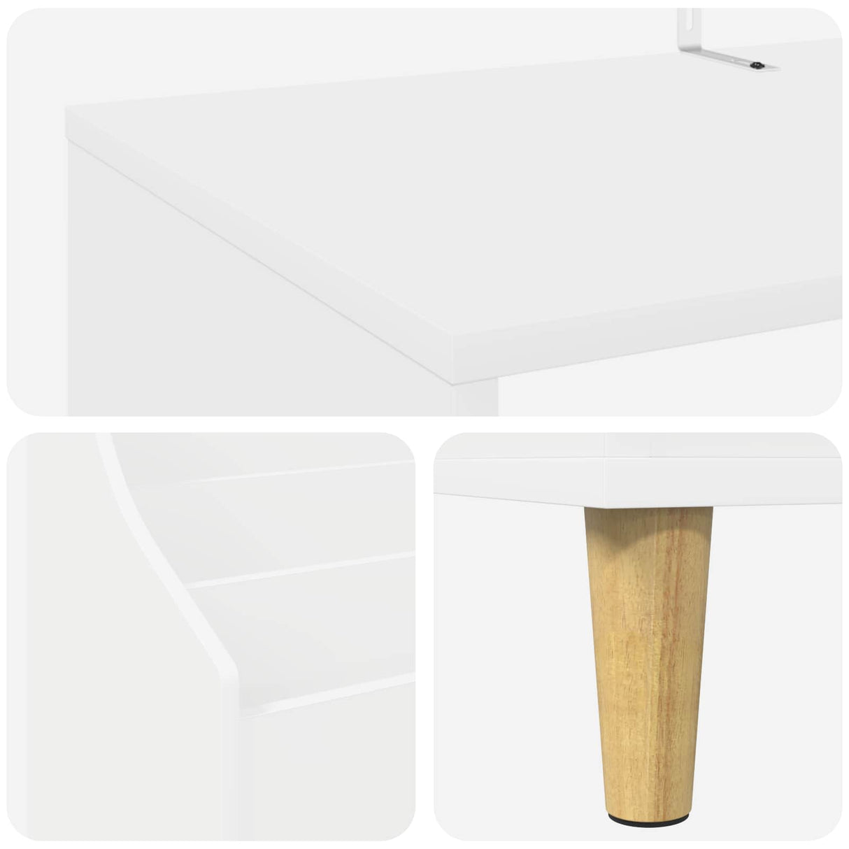 Media Shelves Set 3 pcs White Engineered Wood