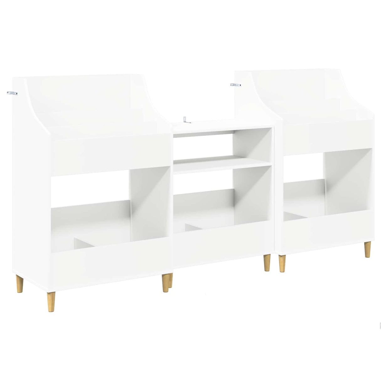 Media Shelves Set 3 pcs White Engineered Wood