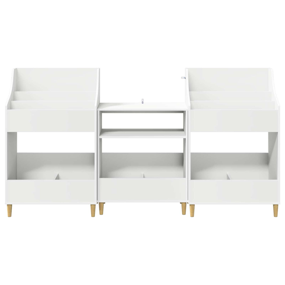 Media Shelves Set 3 pcs White Engineered Wood
