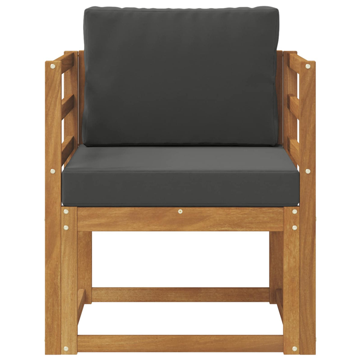 Outdoor Sofa Solid Acacia Wood and Polyester Natural