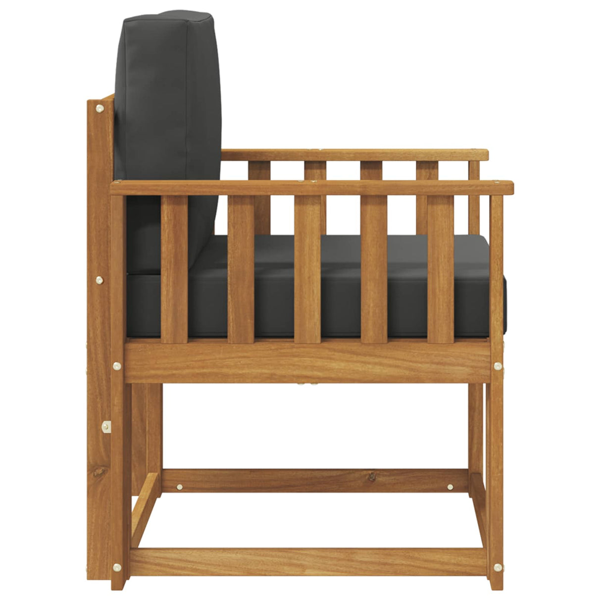 Outdoor Sofa Solid Acacia Wood and Polyester Natural