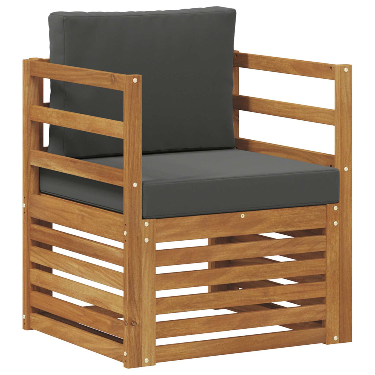 Outdoor Sofa Set Solid Acacia Wood and Polyester