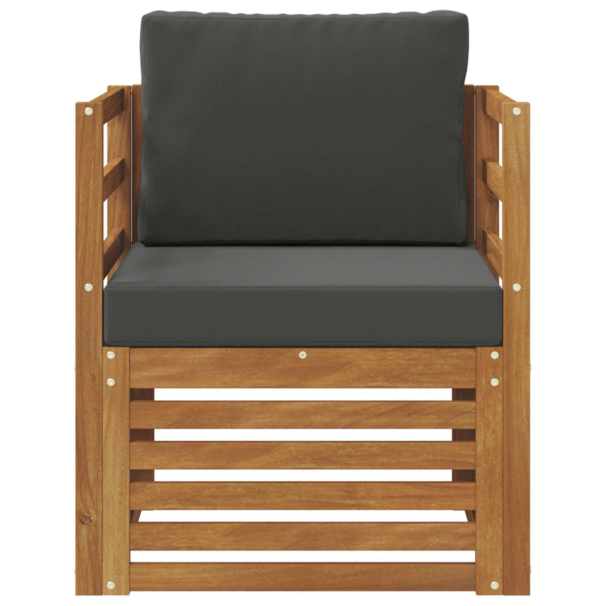 Outdoor Sofa Set Solid Acacia Wood and Polyester