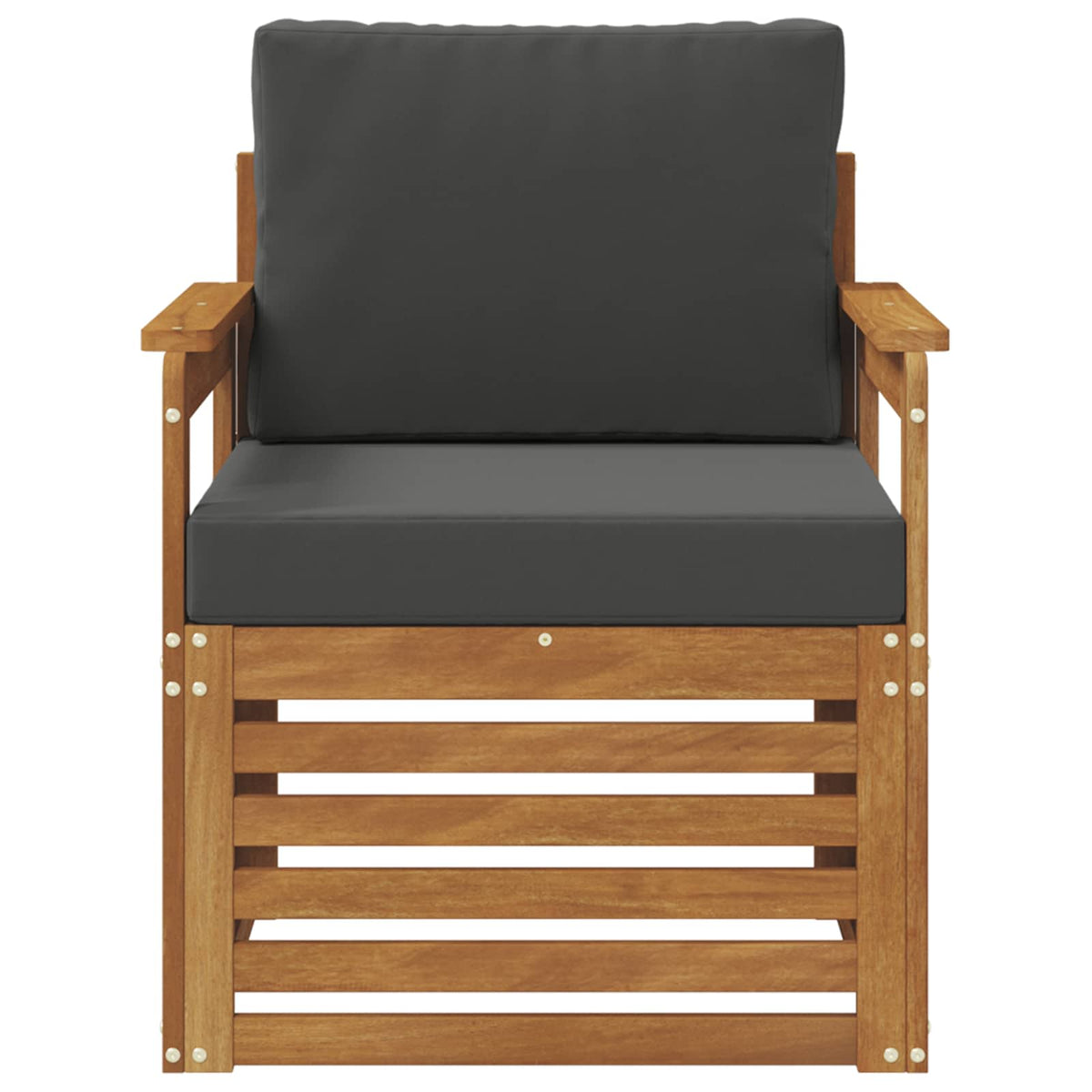 Outdoor Sofa Set Solid Acacia Wood and Polyester