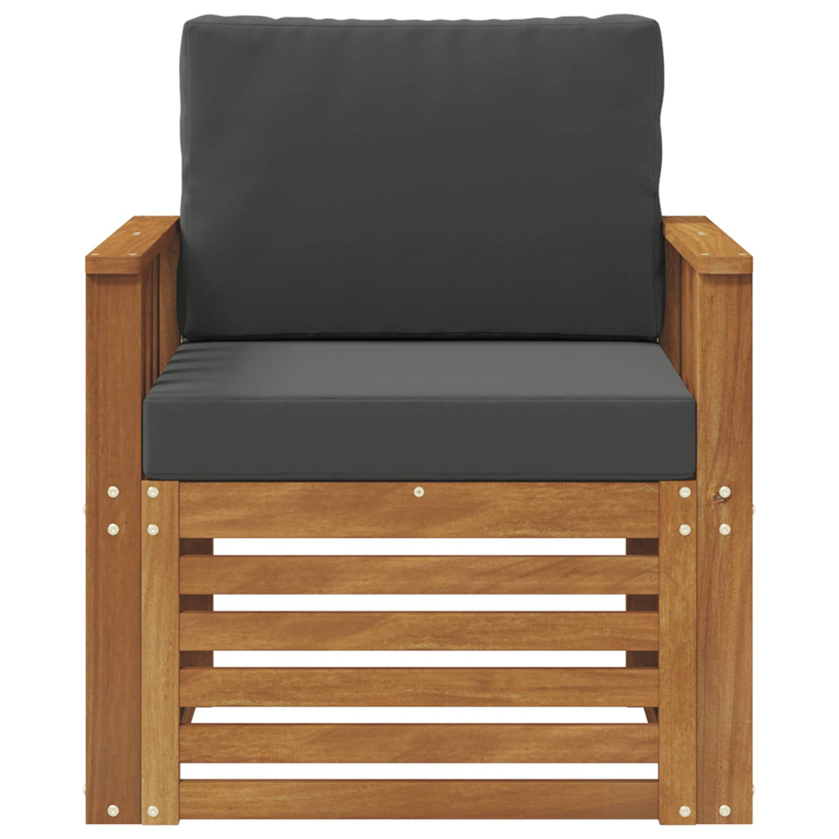 Outdoor Sofa Set Solid Acacia Wood and Polyester