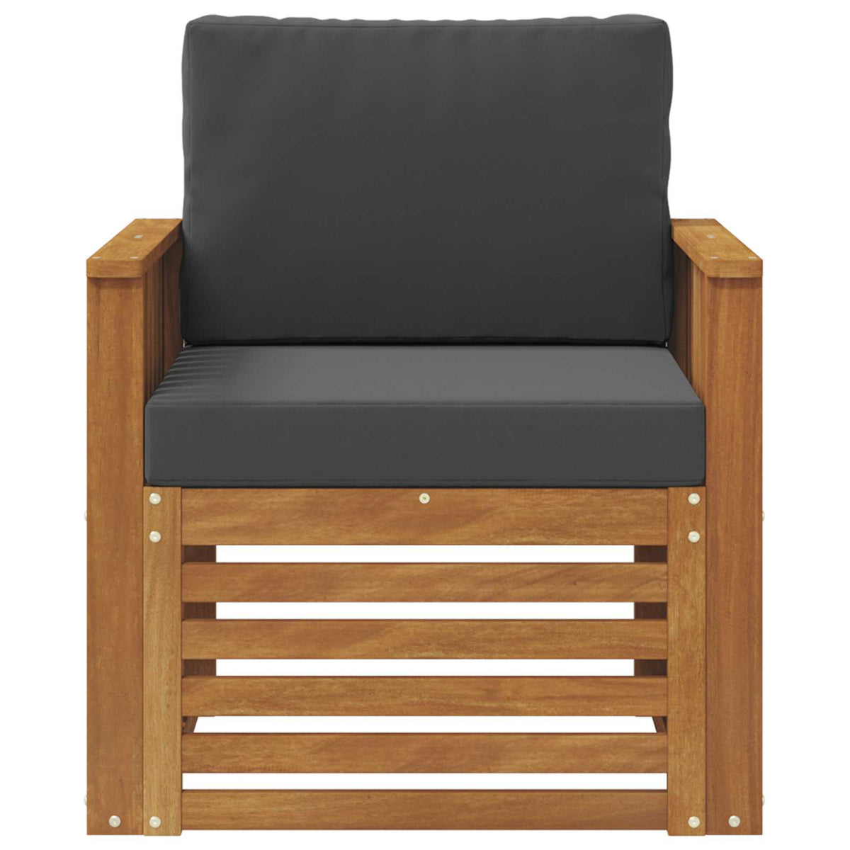 Outdoor Sofa Set Solid Acacia Wood and Polyester