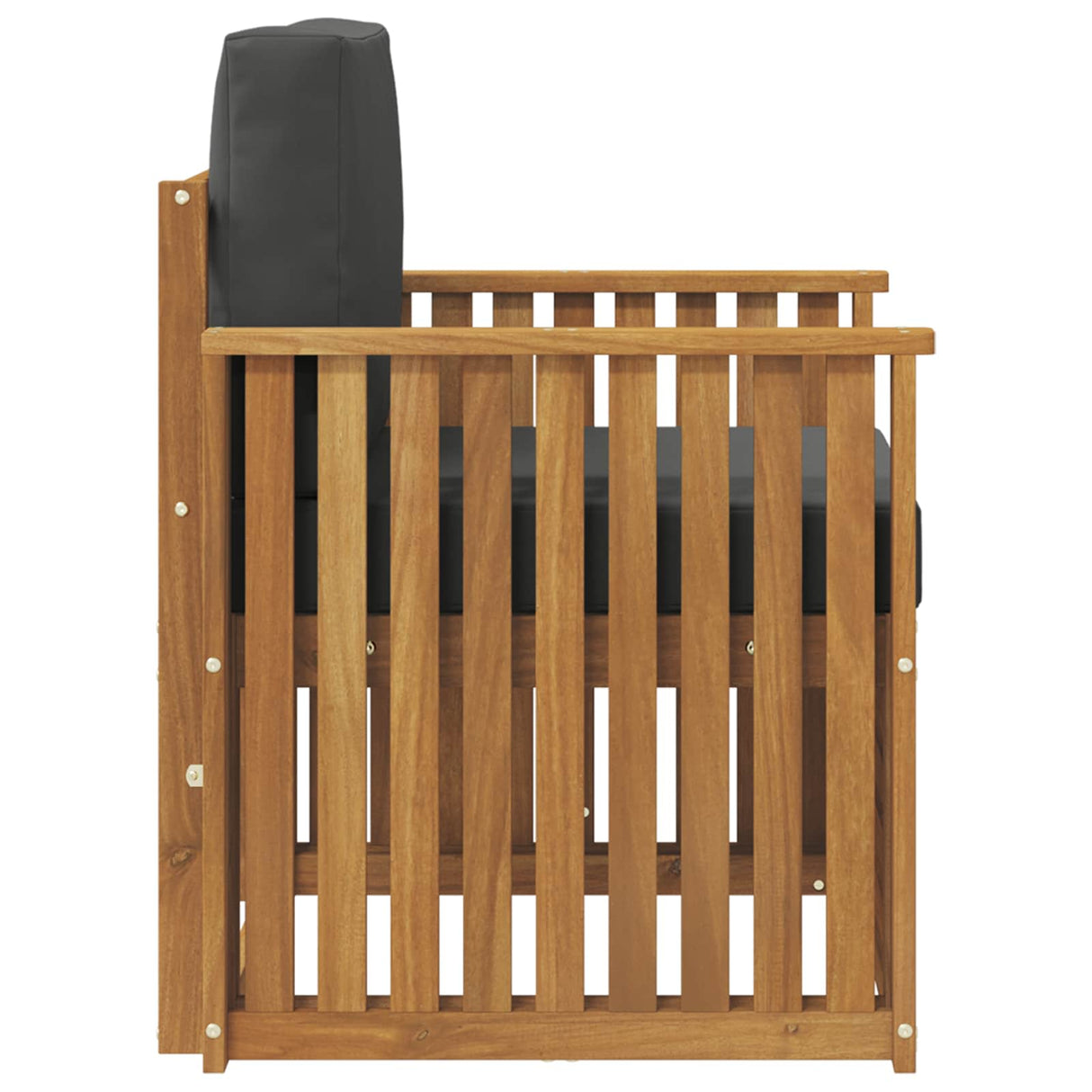 Outdoor Sofa Solid Acacia Wood and Polyester Natural