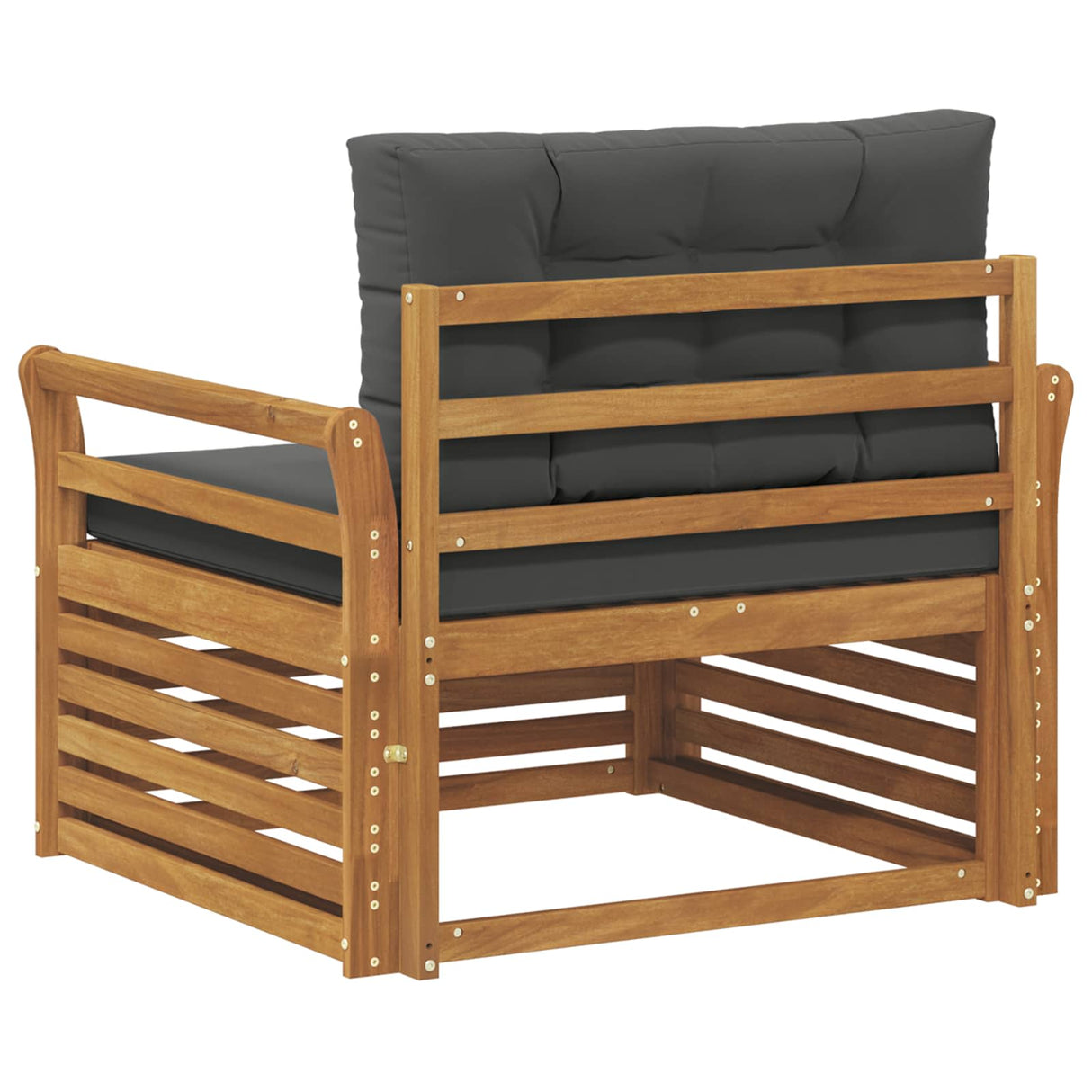 Outdoor Sofa Solid Acacia Wood and Polyester