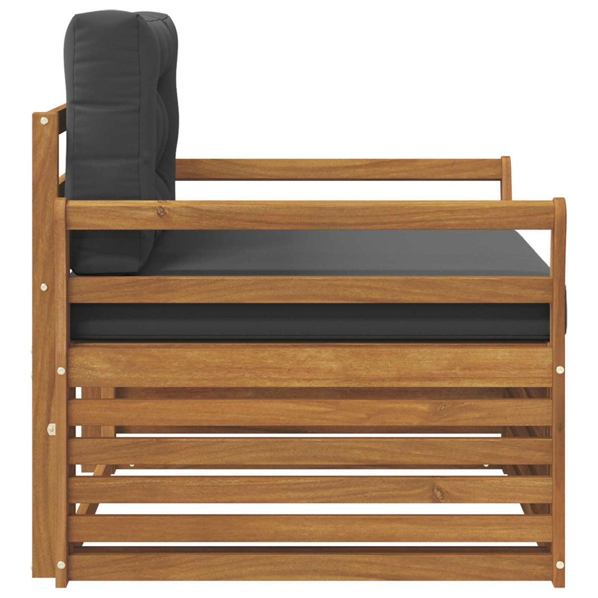 Outdoor Sofa Solid Acacia Wood and Polyester